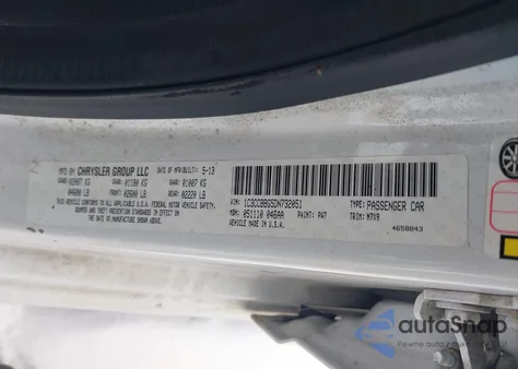 2013 Chrysler 200 Touring z USA, uszkodzony, nr VIN 1C3CCBBG5DN732051